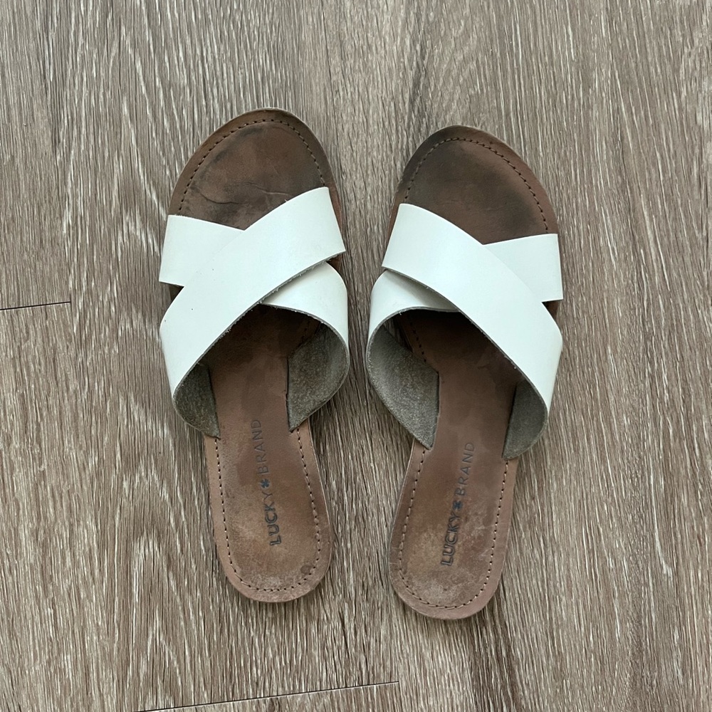 LUCKY BRAND Taylor leather slide size 8